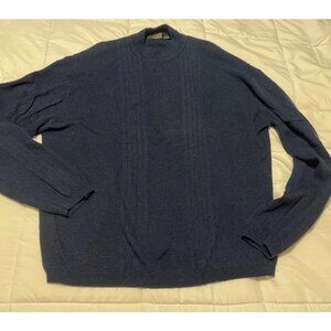 J Ferrar Men’s XXL/2X 100% Merino Wool Sweater Navy Blue Hong Kong Ribbed